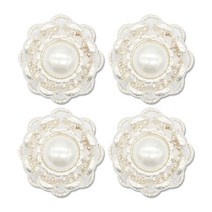 고급 큐빅 보석 단추 체인진주 23mm, 4개, 니켈무광