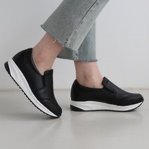 단골언니 여성용 피오코 키높이 발편한 기본 가죽 슬립온 4cm