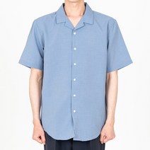 로우댓 남성용 데일리 오픈카라 루즈핏 반팔 셔츠