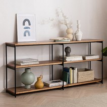 플랫 디자인 철제 수납 선반장 1600 방문설치, 월넛