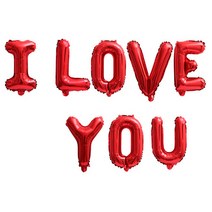 알파벳 은박 글자 프로포즈 풍선 I LOVE YOU, 레드, 1개