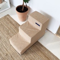 어니스트 반려동물 스테블 미니 3단계단, 체크브라운화이트