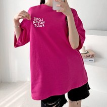 여성용 라라온 팡틴 레터링 반팔티