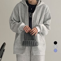 무드인더 여성용 루즈핏 기모 후드집업