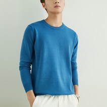 남성용 마켓A 라운드넥 단색 니트