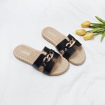 디아 폭신 쿠션 체인장식 슬리퍼 2cm