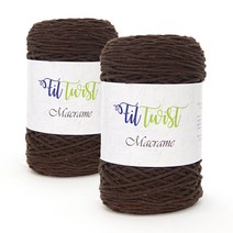 쎄비 필 트위스트 마크라메 뜨개실 2p, 진브라운, 2개