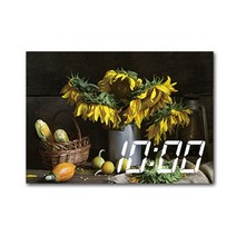 홈마인 LED 시계 캔버스 프린팅 액자 해바라기 A3, 26
