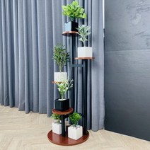 코지테일러 인테리어 화분대 1m B13, 티크 + 블랙