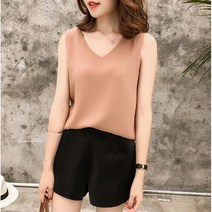 아이엠몽 여성용 브이넥 루즈핏 빅사이즈 스트랩 포인트 마티니 나시