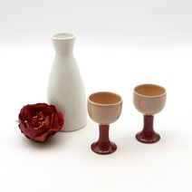 달소금 도자기 주병세트 아이보리, 1세트, 도쿠리 + 술잔 2p