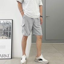 가비진 남성용 이지 스판 면 밴딩 카고 5부 반바지