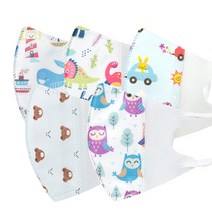 러블리앙즈 3D 유아 마스크 소형 남아용 믹스 5종 x 6p 세트 D, 1세트, 자동차(블루), 공룡, 부엉이, 해양, 곰