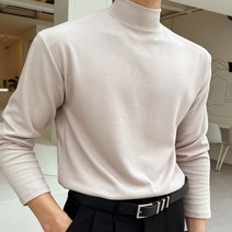 맨타임 남성용 NTP 부드러운 프리미엄 무지 니트지 반목 반폴라 티셔츠