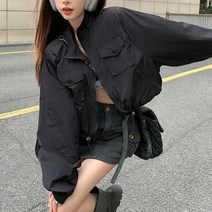 앤드스타일 여성용 플랩아웃포켓 크롭 바람막이 점퍼 261203