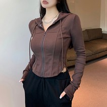 루나걸 밀키앙 숏 후드집업