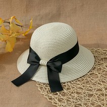 지니얼 여자 페도라 리본 와이드챙 라피아햇 MJ2609
