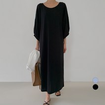 바블링브룩 여성용 데일리 루즈핏 벌룬 롱 원피스