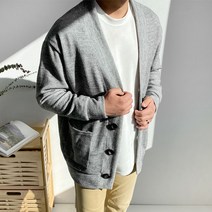 머시따 남성용 부드러운 베이직 루즈핏 가디건
