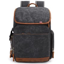 BAGnBAGs 프리미엄 캔버스 카메라백팩 K-001, 다크그레이