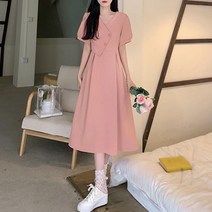 패션나비 페이크 투피스 사선재킷 포인트 임산부 반팔 롱 피스
