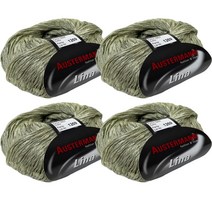 어스터만 리나 비스코스 혼방 린넨 뜨개실 여름용 4p, 다크카키