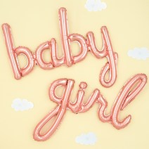 파티팡 baby girl 이니셜 은박풍선 세트, 로즈골드, 3세트