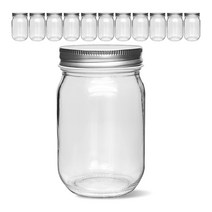 미르코리아 유리병 + 클래식 미르 자 철캡 실버 세트, 12세트, 380ml
