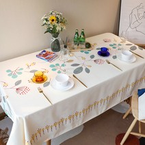 알럽홈 플라워 보헤미아 린넨 식탁보, TYPE 05, 130 x 200 cm