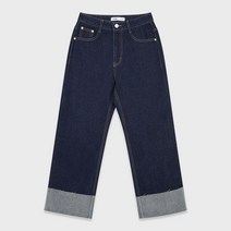 미쏘 여성용 밑단 롤업 와이드핏 팬츠