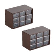 피티즘 사무용 3단 수납장 2p, 브라운