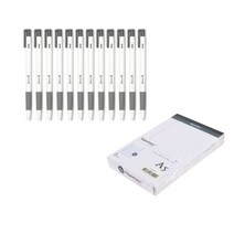 신지 유성 볼펜 0.38mm 12p + 시그니처 리갈패드 A5 5p 세트, 블랙(볼펜), 화이트(패드), 1세트