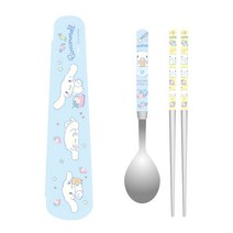 릴팡 시나모롤 진공스텐 쥬니어 수저케이스 세트, 혼합색상, 숟가락 + 젓가락 + 케이스