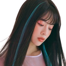 여성용 트윙클 붙임머리 헤어피스, 스카이블루 + 블루 + 레드, 1개