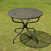 위드퍼니처 야외 철재 정원 카페 철망 라운드 테이블 원형 850mm, 초코