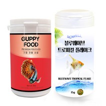 모스트펫 구피사료 82g + 블루 웨이브 트로피컬 플레이크 15g 세트, 1세트