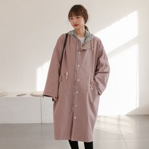 루즈핏 레이어 후드 롱 사파리 긴팔 윈드 임산부 재킷코트