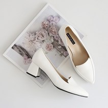 잭앤질 수제 뾰족코 통굽 펌프스 5cm JC2651