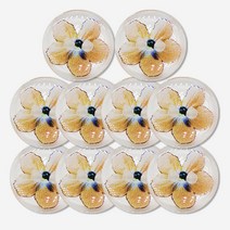 플라워 여성 블라우스 가디건 단추 꽃나염 15mm, 10개, 오렌지
