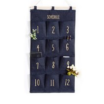 다윗트 패브릭 벽걸이형 소품 수납함 12월, 데님