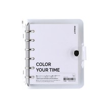 미뉴잇 투명 컬러 바인더 A7 6공, 실버, 1개