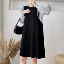 루나글램 귀여운 양옆 무늬 포인트 임산부 원피스 KMS016