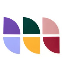 구도 모듈형 실리콘 컵받침 티코스터 6종 세트, 혼합색상