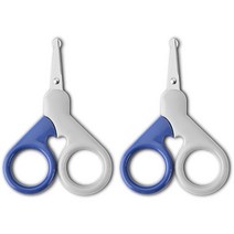 잇곰 유아용 투톤 하트 둥근 손톱 가위, 2개, 네이비