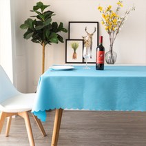 더플로우컴퍼니 호텔 레스토랑 파티분위기내는 폴리 에스터 패브릭 식탁보, 스카이블루, 1.4 x 1.8 m