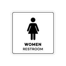 피노마켓 아크릴 안내 표지판 정사각형 백색, 013 WOMEN(RESTROOM, 1개