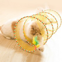 부투펫 고양이 빙글 터널 장난감, 옐로우, 1개
