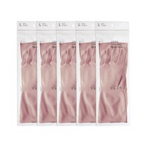 생활공작소 라텍스 고무장갑 양손 세트 일반형, 파스텔핑크, 대(L), 5세트