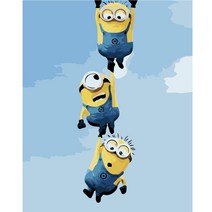 순잠 깜찍 모던 수채화 유채화 개릭터 그림그리기 DIY 세트 50 x 65 x 2.5 cm, 38 미니멀 말썽쟁이 삼형제