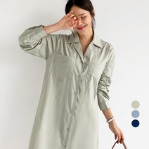 바블링브룩 여성용 포켓 셔츠 롱 원피스
